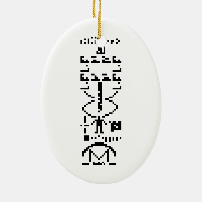 Arecibo Binary Message 1974 Keramikornament (Hinten)