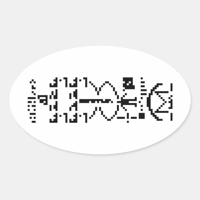 Arecibo Binary Message 1974 Ovaler Aufkleber (Vorderseite)