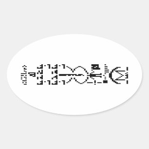 Arecibo Binary Message 1974 Ovaler Aufkleber
