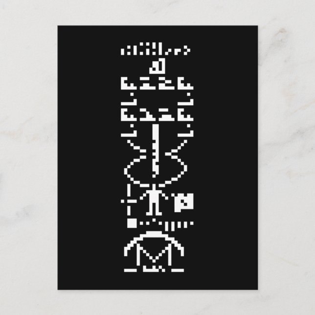 Arecibo Binary Message 1974 Postkarte (Vorderseite)