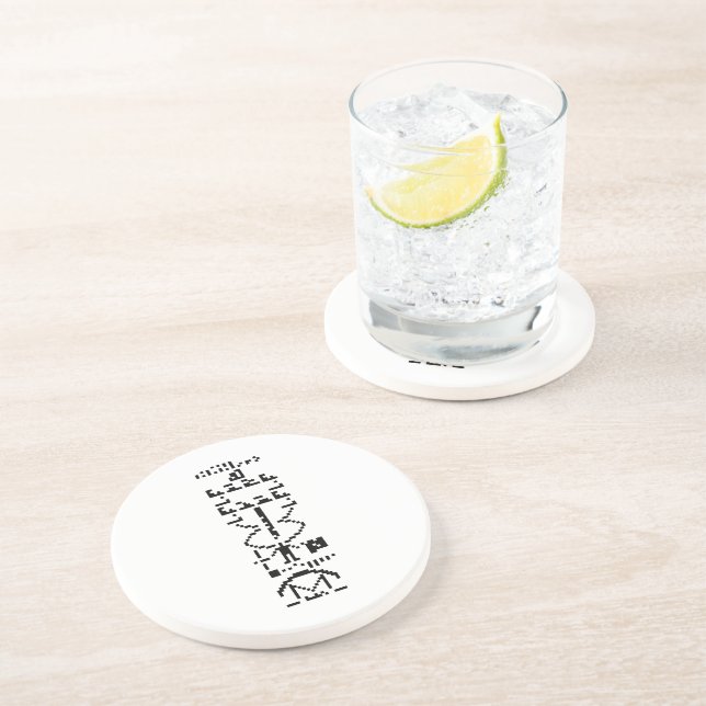 Arecibo Binary Message 1974 Sandstein Untersetzer (Seite)