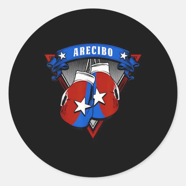 Arecibo Puerto Rico Boxing Runder Aufkleber (Vorderseite)