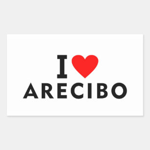 Arecibo Puerto Rico Liebesstadt Herz gefällt Reise Rechteckiger Aufkleber
