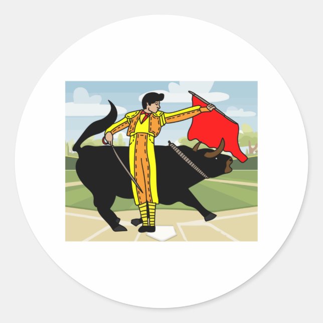 Arena Bullfight Torero Bull Runder Aufkleber (Vorderseite)
