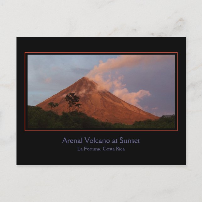 Arenal Volcano bei Sonnenuntergang Postkarte (Vorderseite)