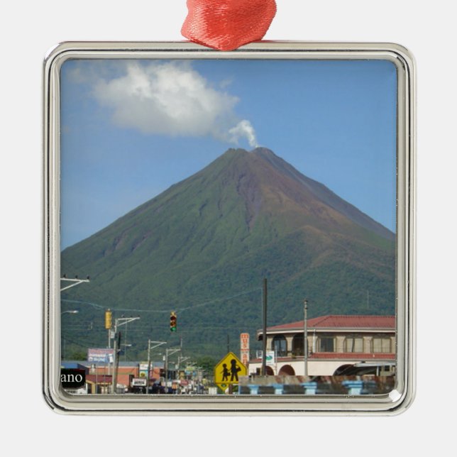 ARENAL-VULKAN, Costa Rica Silbernes Ornament (Vorne)
