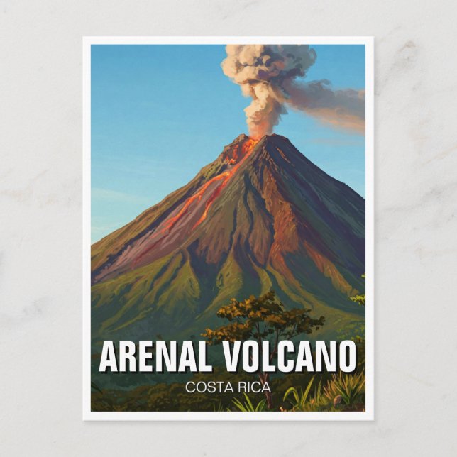 Arenal Vulkan Costra Rica Travel Postkarte (Vorderseite)