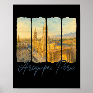 Arequipa Peru Reise Trip Pinselstrich Arequipa  Poster