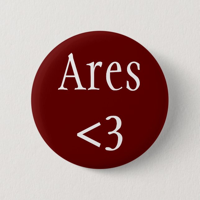 Ares <3 - Griechischer Kriegsgott Button (Vorderseite)