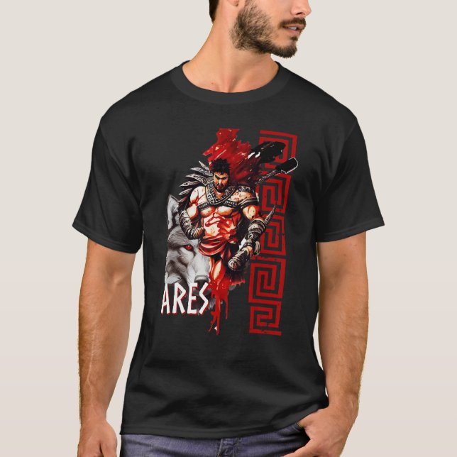 Ares Ancient Greece Wolf War God Greek Mythology T-Shirt (Vorderseite)