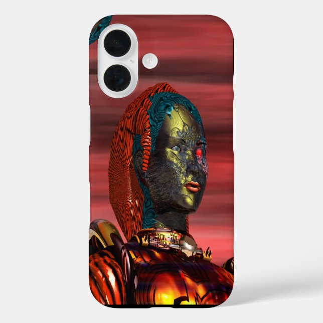 ARES - CYBORG PORTRAIT Science Fiction iPhone 16 Hülle (Rückseite)