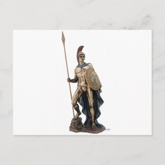 ARES GREEK WARRIOR GOD STATUE POSTKARTE (Vorderseite)