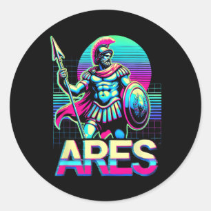 Ares Griechischer Krieg Gott Krieger Mythologie An Runder Aufkleber