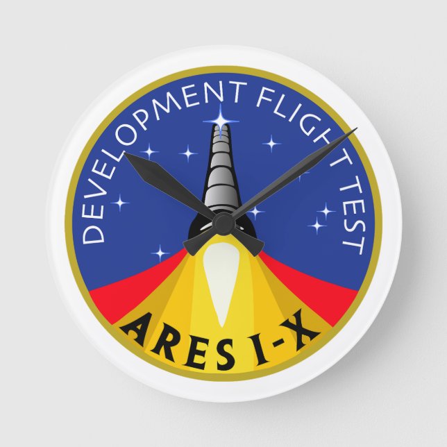Ares I-X Mission Patch Runde Wanduhr (Vorderseite)