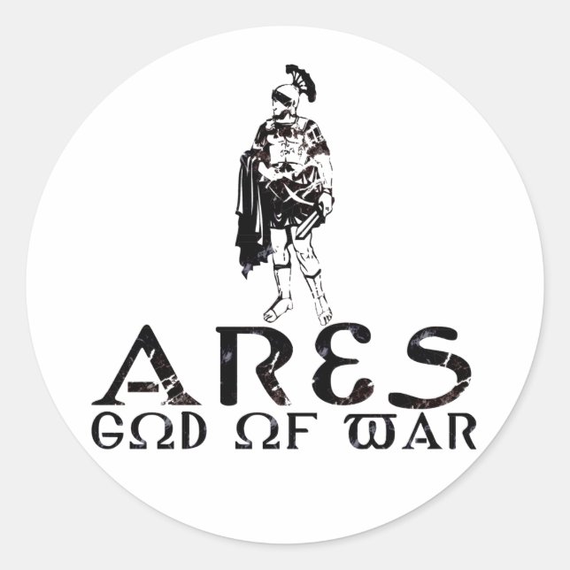 Ares Runder Aufkleber (Vorderseite)