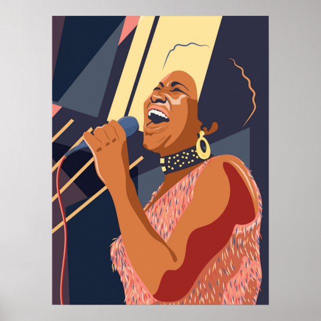 Aretha Franklin portrait  Poster (Vorne)