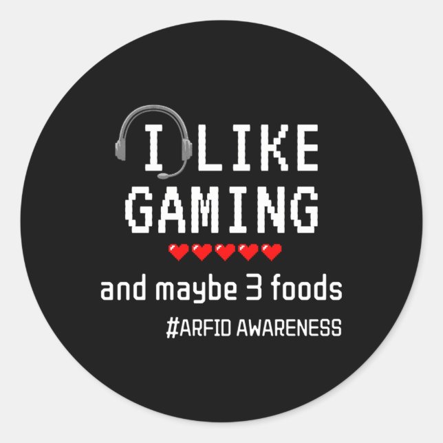 Arfid Awareness Gaming Gamer Runder Aufkleber (Vorderseite)