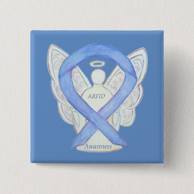 ARFID (Essstörung) Sensibilisierungs-Ribbon-Engel- Button (Vorderseite)