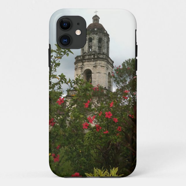 Argao Church, mit Blume, Cebu, Philippinen Case-Mate iPhone Hülle (Rückseite)