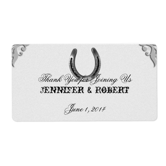 Argent à cheval sur Étiquette de bouteille d'eau b (Devant)