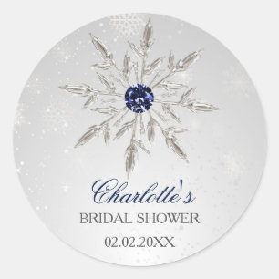 argent bleu marine flocons de neige autocollants d