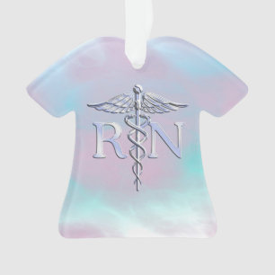 Argent comme RN Caduceus Médicale Mère Pearl
