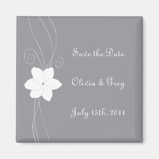 Argent et blanc enregistrer la date mariage aimant
