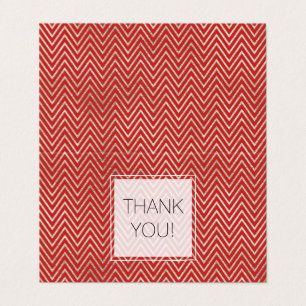 Argent et rouge Chevron rayures Merci