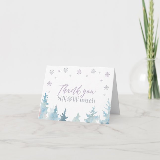 Argent et violet hiver Anniversaire Photo Merci (Devant)