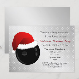 argent Fête d'entreprise Invitation de Bowling