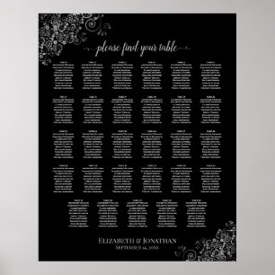 Argent Frills Black 29 Table Mariage Tableau de si