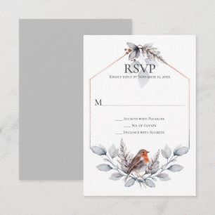 Argent Gris Rustique Botaniques Oiseaux RSVP