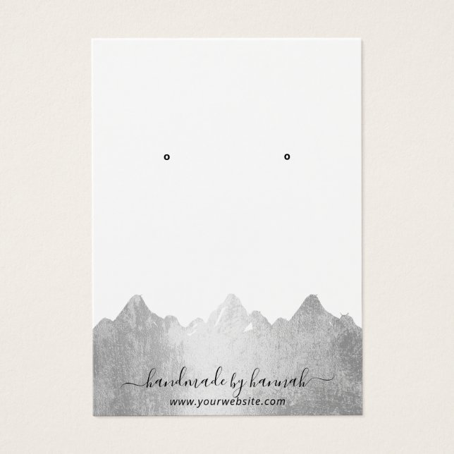 Argent Monts Skyline Écran d'oreille artisanal (Devant)