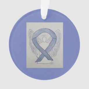 Argent Mystic Awareness Ribbon Angel Ornements
