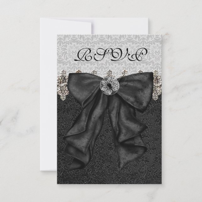 Argent noir Damask RSVP (Devant)