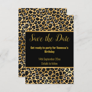 ARGENT NOIR LEOPARD ENREGISTRER LA DATE 2 RSVP