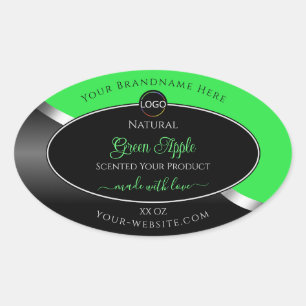 Argent noir vert avec logo Étiquettes de produits
