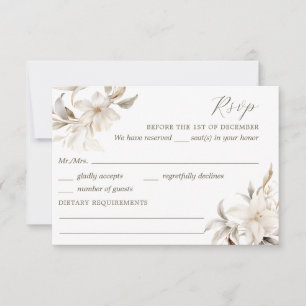 Argent, or et blanc Quinceañera RSVP