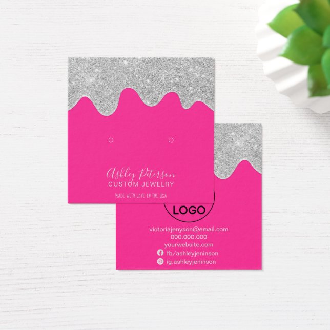 Argent parties scintillant gouttes roses boucles d (Bureau)