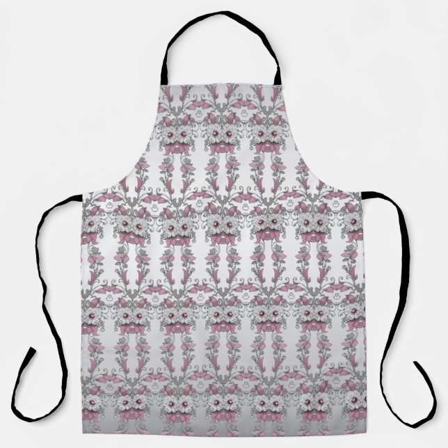 Argent rose blanc floral tablier (Recto)
