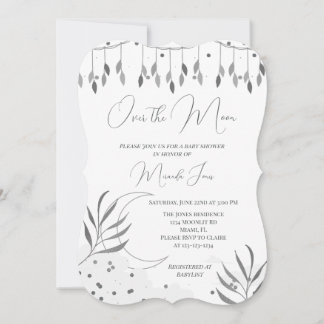 Argent sur la lune Invitation Baby shower moderne