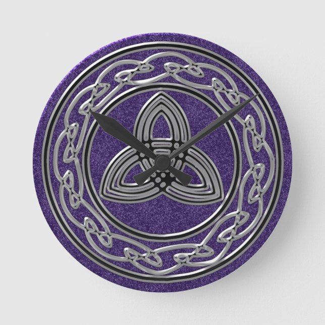 Argent sur Roue Celtique Violet et Horloge Trinity (Recto)