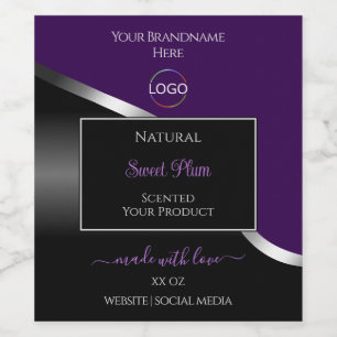 Argent violet noir Wavy avec Étiquettes de produit