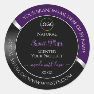 Argent violet noir Wavy avec Étiquettes de produit
