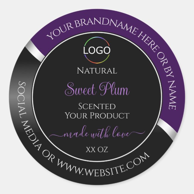 Argent violet noir Wavy avec Étiquettes de produit (Devant)