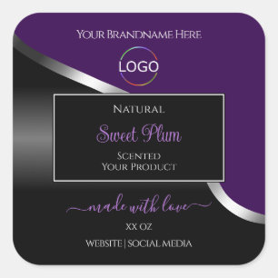 Argent violet noir Wavy avec Étiquettes de produit