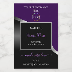 Argent violet noir Wavy avec Étiquettes de produit