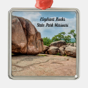 Argenté Elephant Rocks State Park Premium Carré Ornement