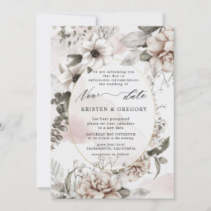 argenté floral nouveau mariage date Invitation