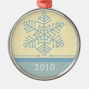 Argenté Ornement fin rond Premium Snowflake